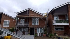 Scaffolding in place |